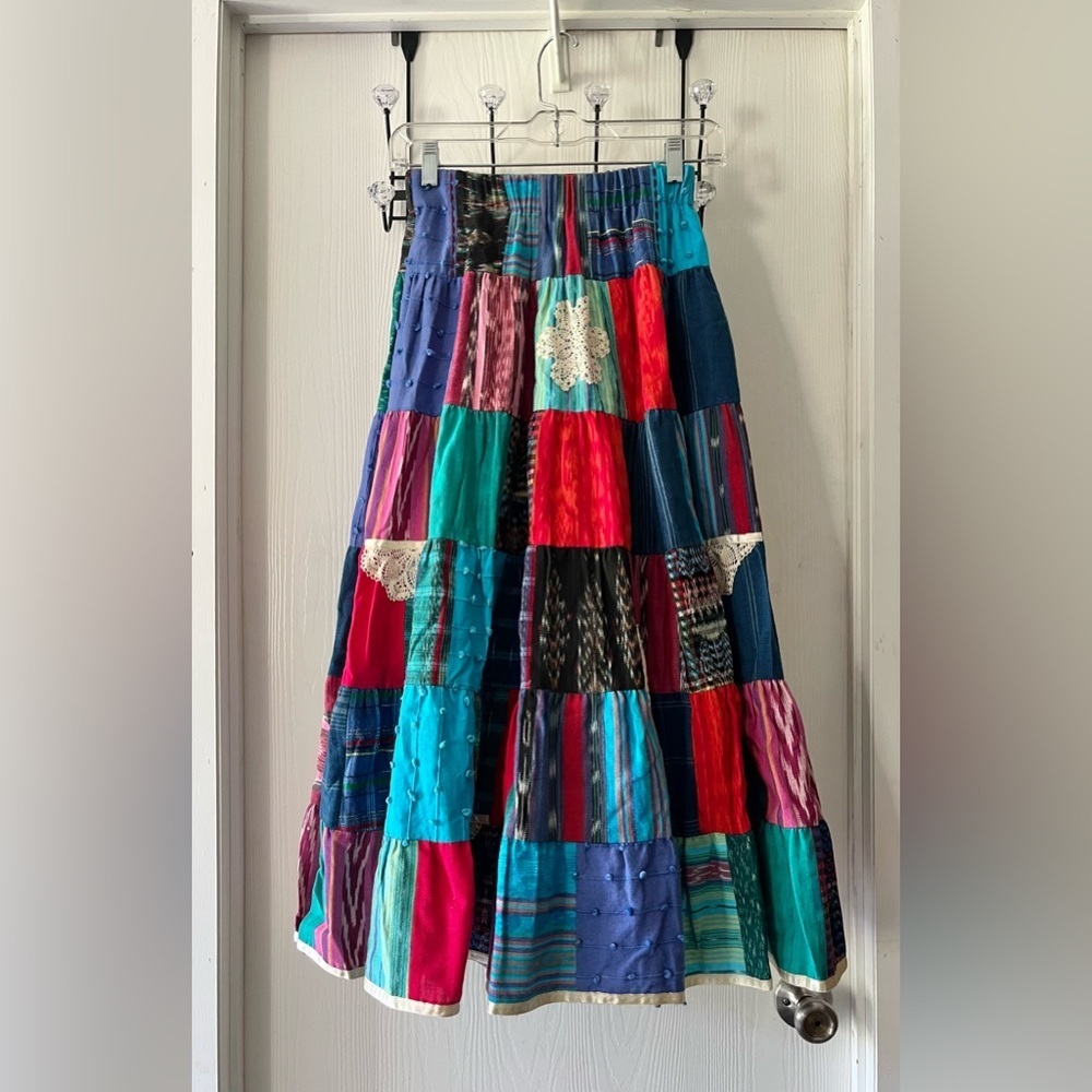Vintage Patchwork Maxi Skirt - Picture 2 of 6